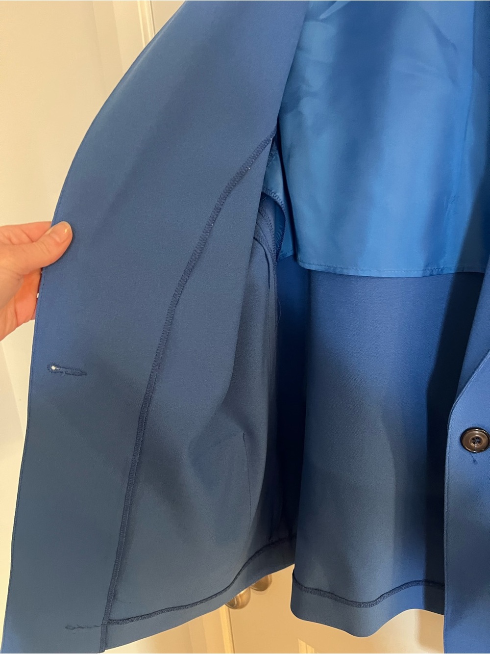 Bright Blue Women's Blazer with Notch Lapel - Picture 4 of 5